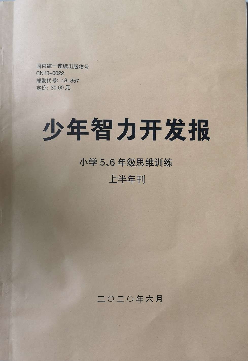 少年智力开发报（小学5、6年级思维训练合订本）