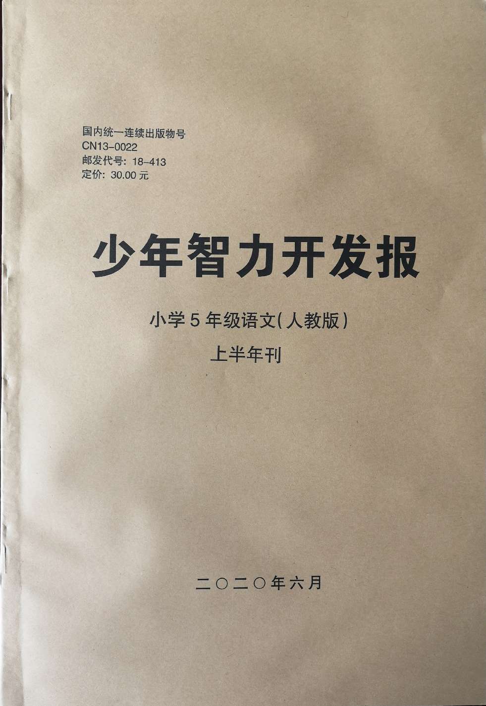 少年智力开发报（小学语文5年级人教版合订本）