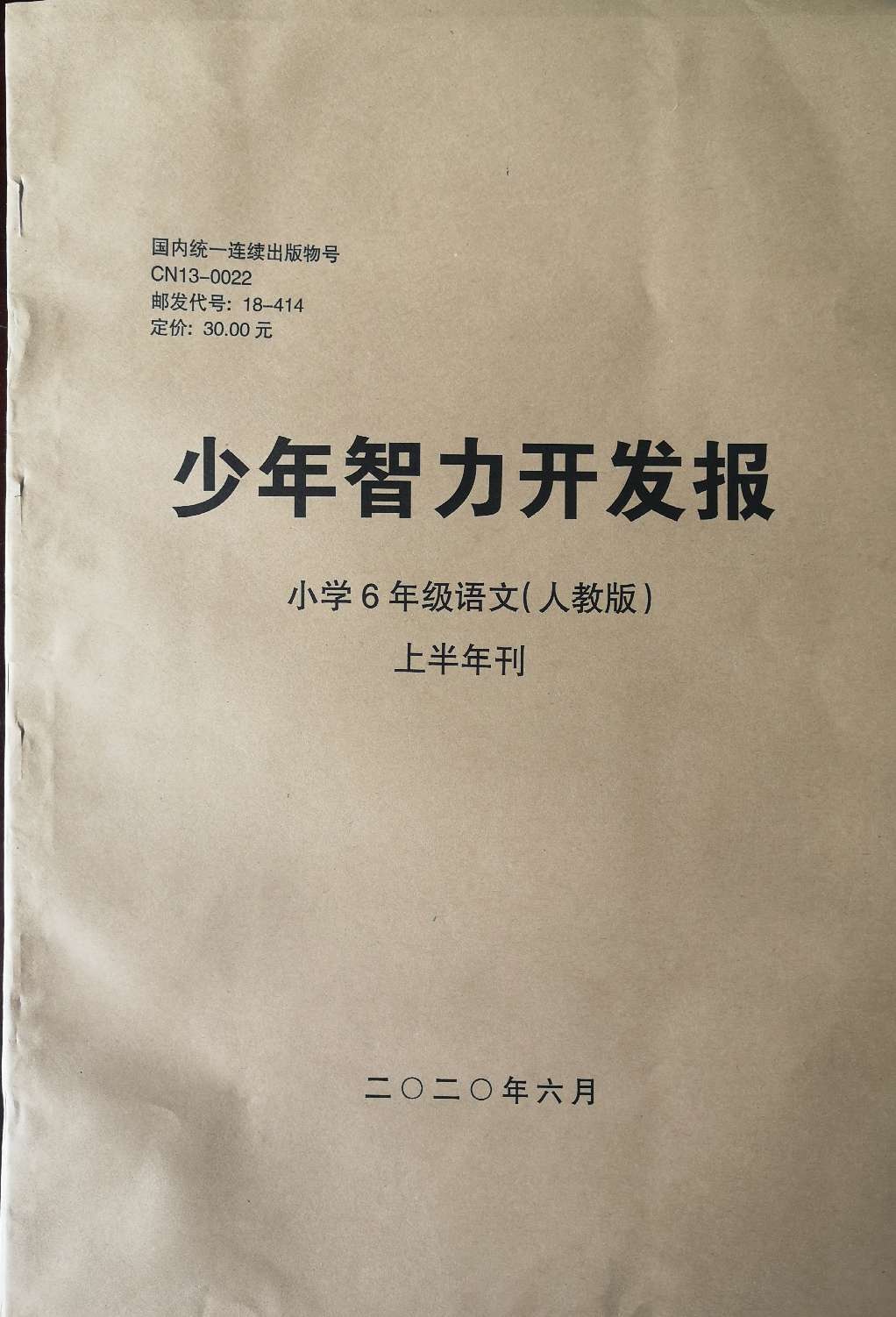 少年智力开发报（小学语文6年级人教版合订本）